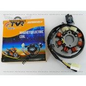 Катушка генератора 4т GY6-50/60/80сс (6+2 крепление между катушек) TVR