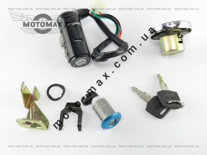 Замок зажигания TB-50/Honda Lead 90cc/ AF-20/Dio-18/Tact, 4 провода, (комплект) с крышкой бензобака фото цена