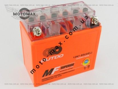 АКБ 7А(8A) GEL (135*75*130) оранжевый OUTDO узкий высокий фото цена