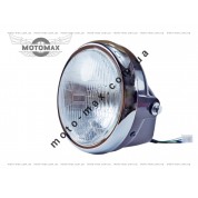Фара в сборе МОТО CG-150/200cc черная круглая ø-190мм